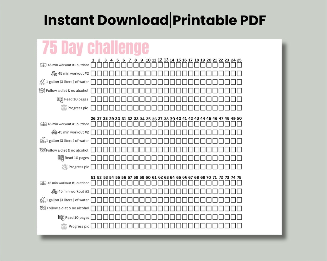 75 Day Challenge Tracker