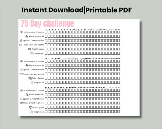 75 Day Challenge Tracker